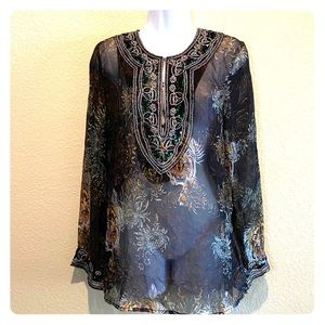 Beautiful Sheer Tunic/Top By Custo Barcelona - image 1